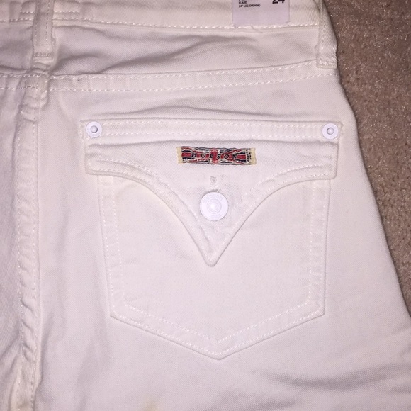 RARE WHITE MAJOR FLARE HUDSON JEANS